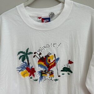 Tail Parrot 'Birdie!' Golf Graphic Tee - White